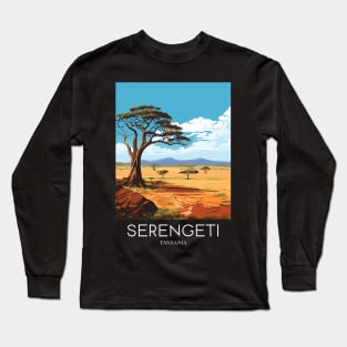 A Pop Art Travel Print of the Serengeti National Park - Tanzania Long Sleeve T-Shirt